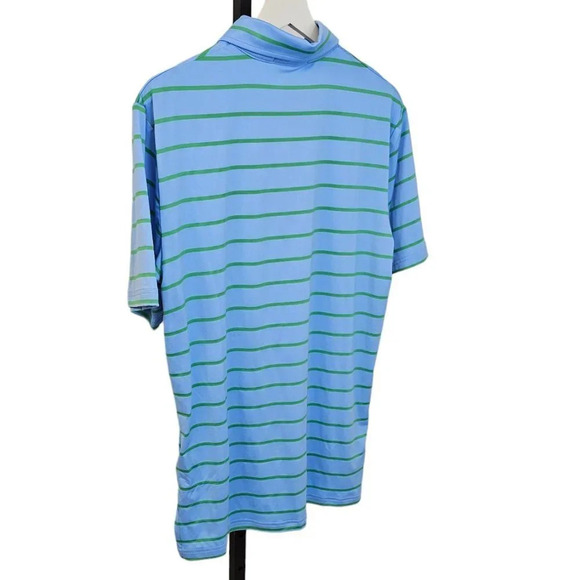 RLX Ralph Lauren Men's Golf Polo Striped T-Shirt Blue Green UPF Size Small NWT - Picture 4 of 8